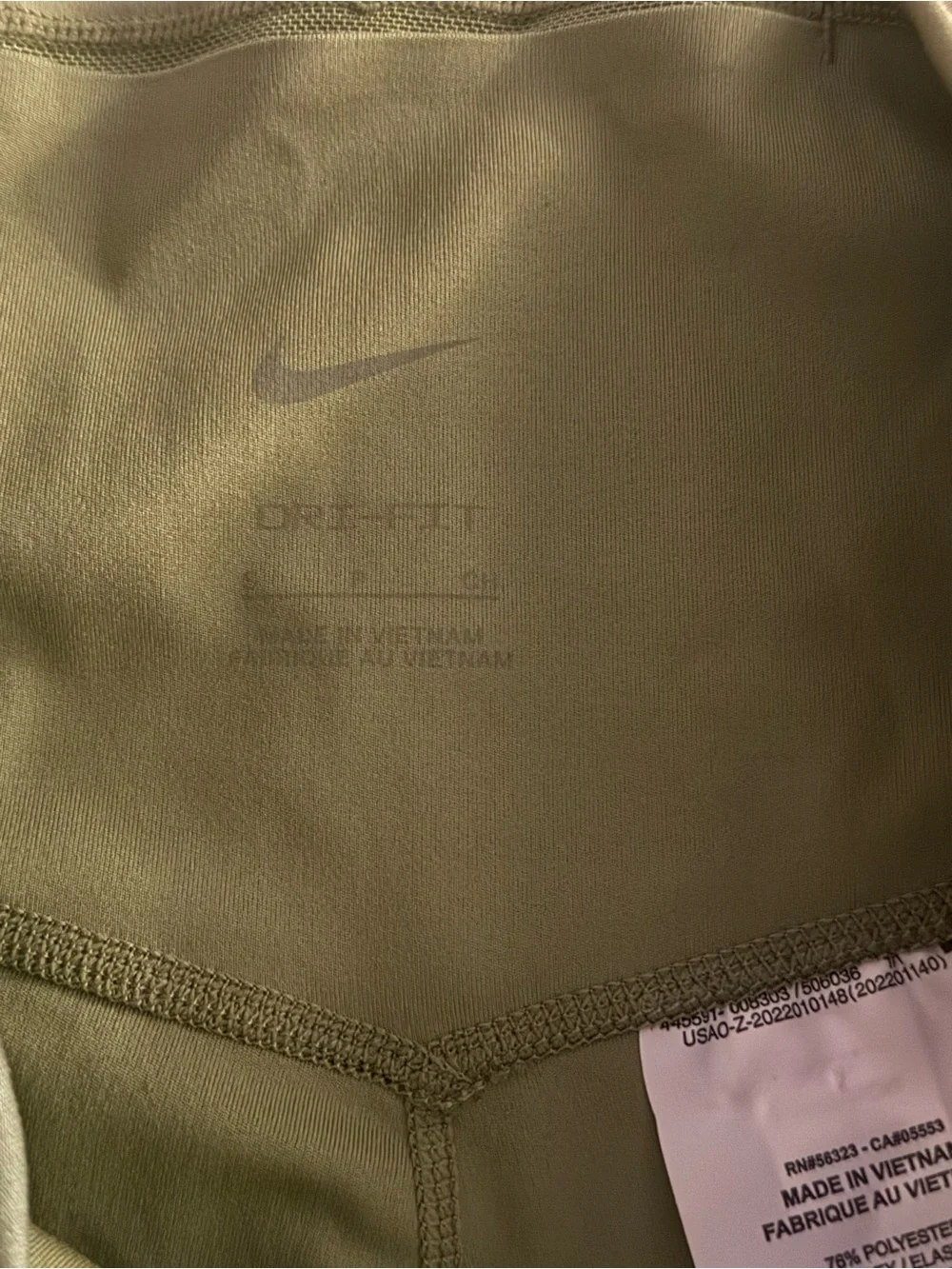 Nike Olive Green Girls' High-Rise Leggings